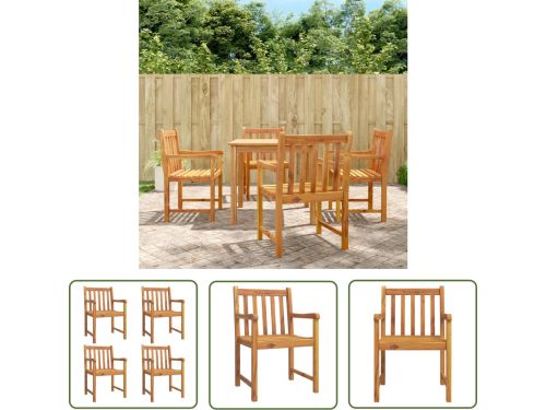 vidaXL Acacia Hout - Tuinstoelen - Tuinstoelen 4 st 56x55