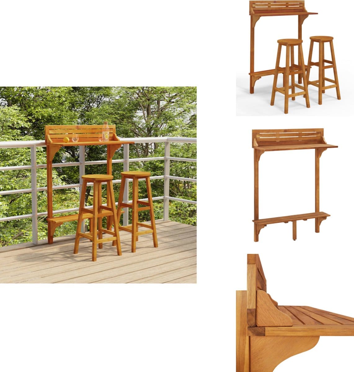 vidaxl balkonbarset balkonbarsets tuinset barset 3 delige