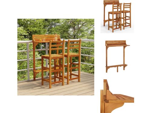 vidaXL Balkonbarset - Balkonbarsets - Tuinset - Barset - 3-delige