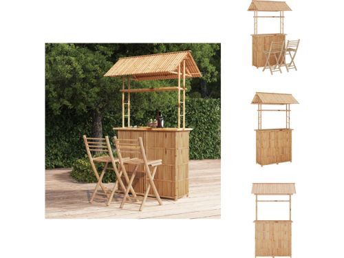 vidaXL Bamboe Barset - Tropisch Tuinmeubilair - 215 cm hoogte
