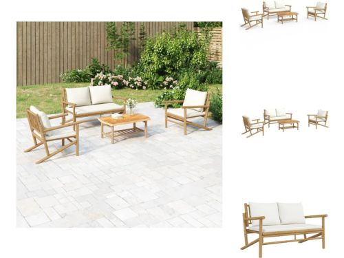 vidaXL Bamboe Tuinmeubelset - 1 tafel - 1 bank