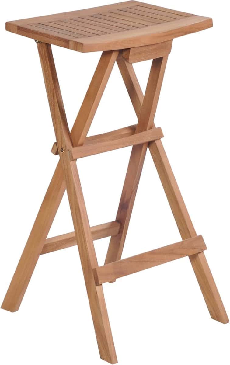 vidaxl barkrukken 4 stuks inklapbaar massief teak barkruk