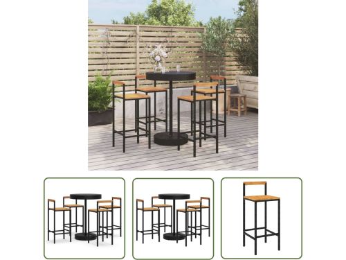 vidaXL Barset - Tuinbarset - 5-delige Tuinbarset poly rattan en