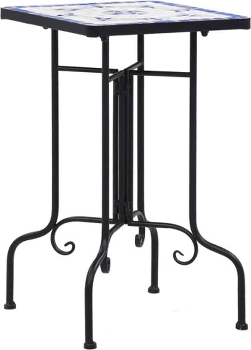 vidaxl bijzettafel mozaïek keramiek blauw