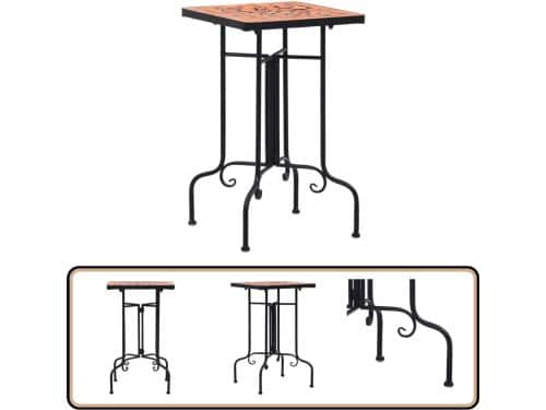 vidaXL Bijzettafel - Mozaïek - Terracotta - 35x35x56 cm Tuinmeubilair