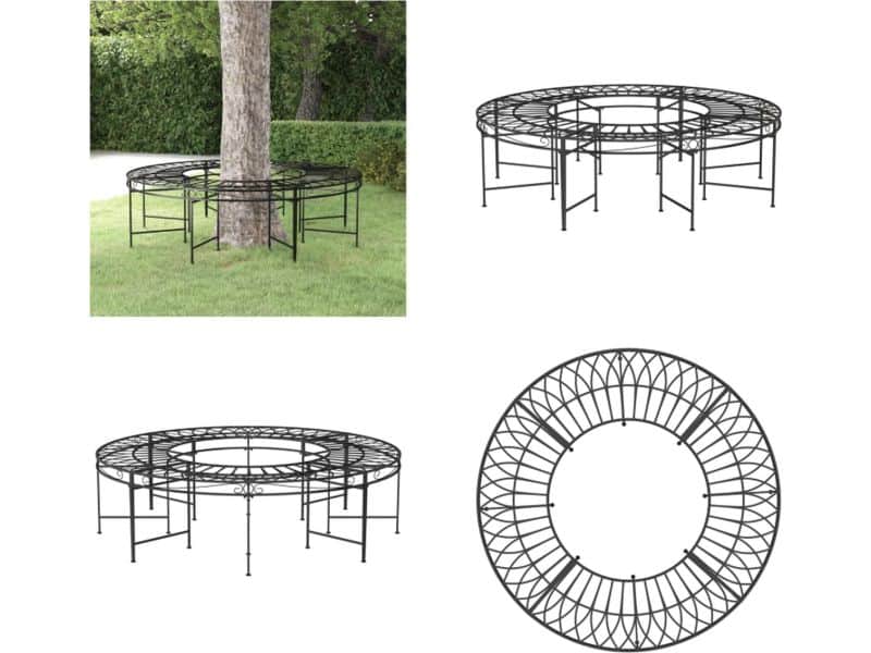 vidaXL Boombank rond Ø160 cm staal zwart - Boombank