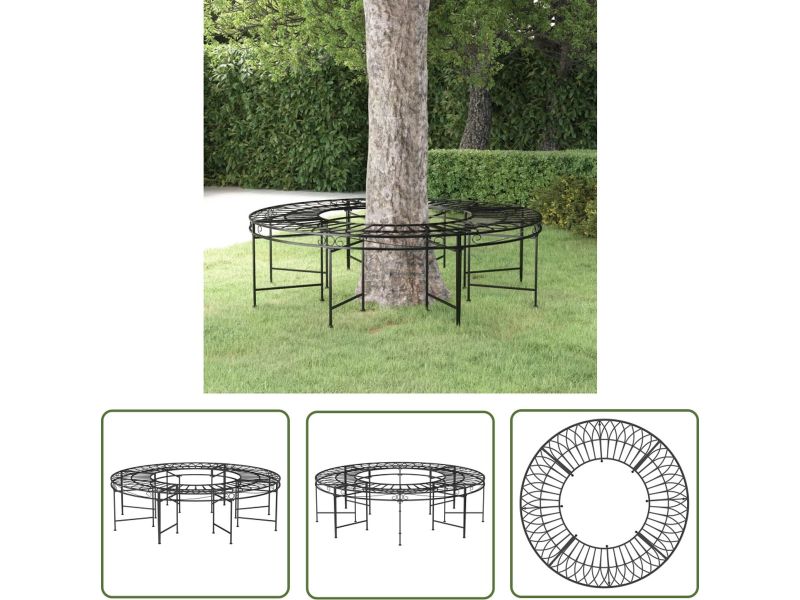 vidaXL Boombank rond Ø160 cm staal zwart - Boombank