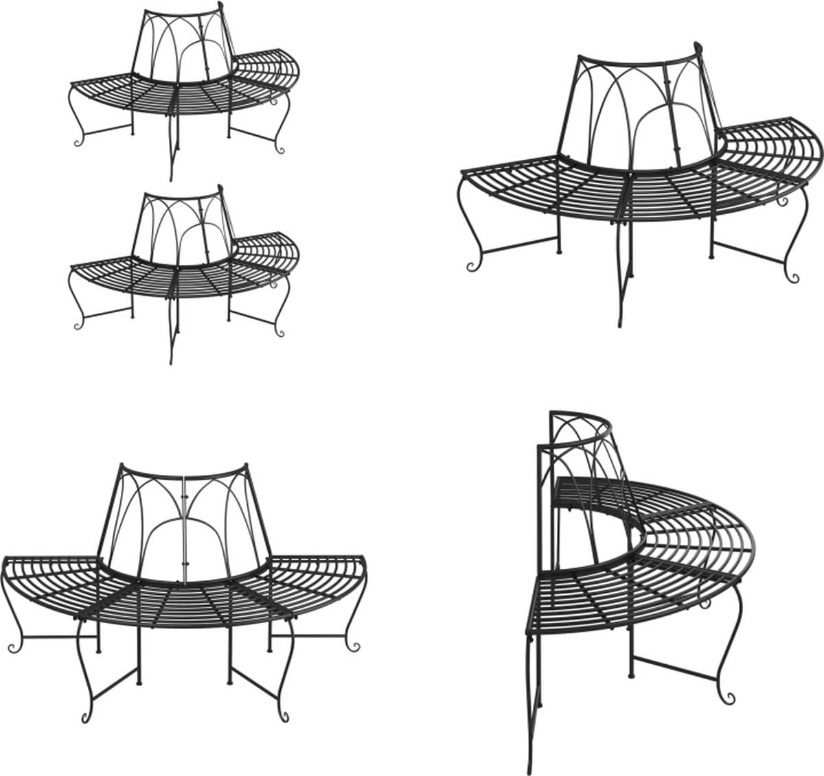 vidaxl boombanken 2 st halfrond