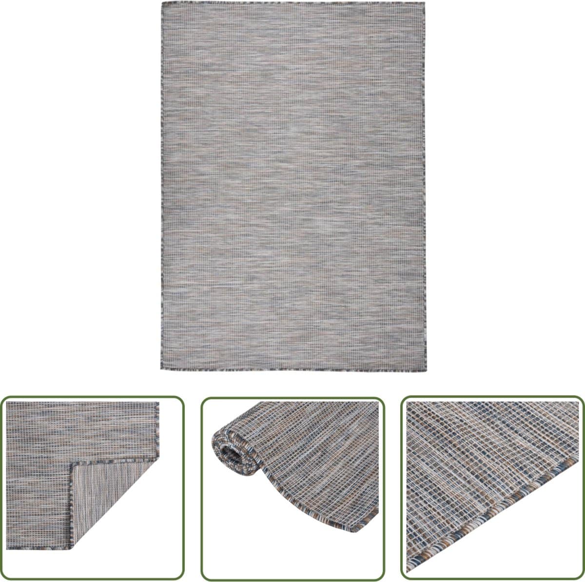 vidaxl buitenkleed tuintapijten buitenkleed platgeweven 200×280 cm bruin