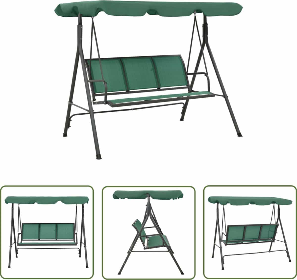 vidaxl buitenschommelbank schommelbank schommelbank 170 cm textileen en