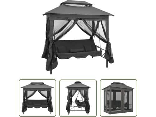 vidaXL Buitenschommelbank - Schommelbank - Schommelbank voor buiten met dak