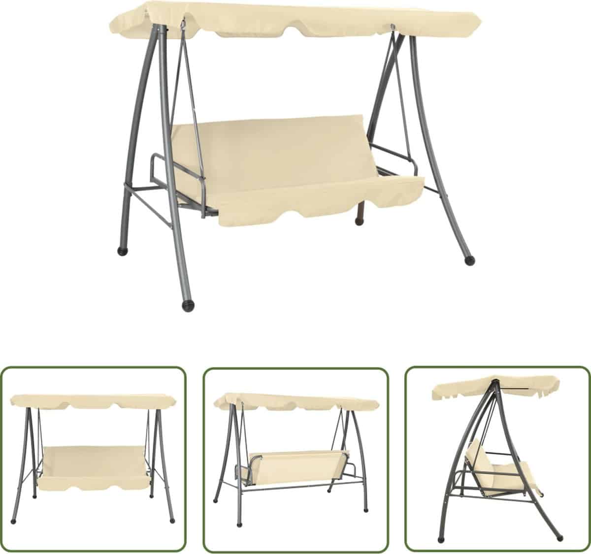 vidaXL Buitenschommelbank – Schommelbank – Schommelbank voor buiten met luifel