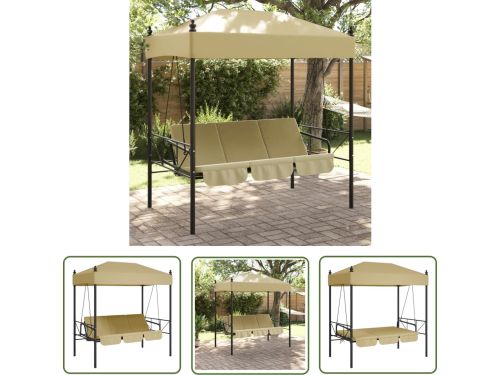 vidaXL Lounge Bank - Schommelbank - Schommelbank met luifel staal