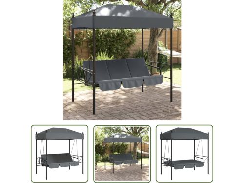 vidaXL Lounge Bank - Schommelbank - Schommelbank met luifel staal