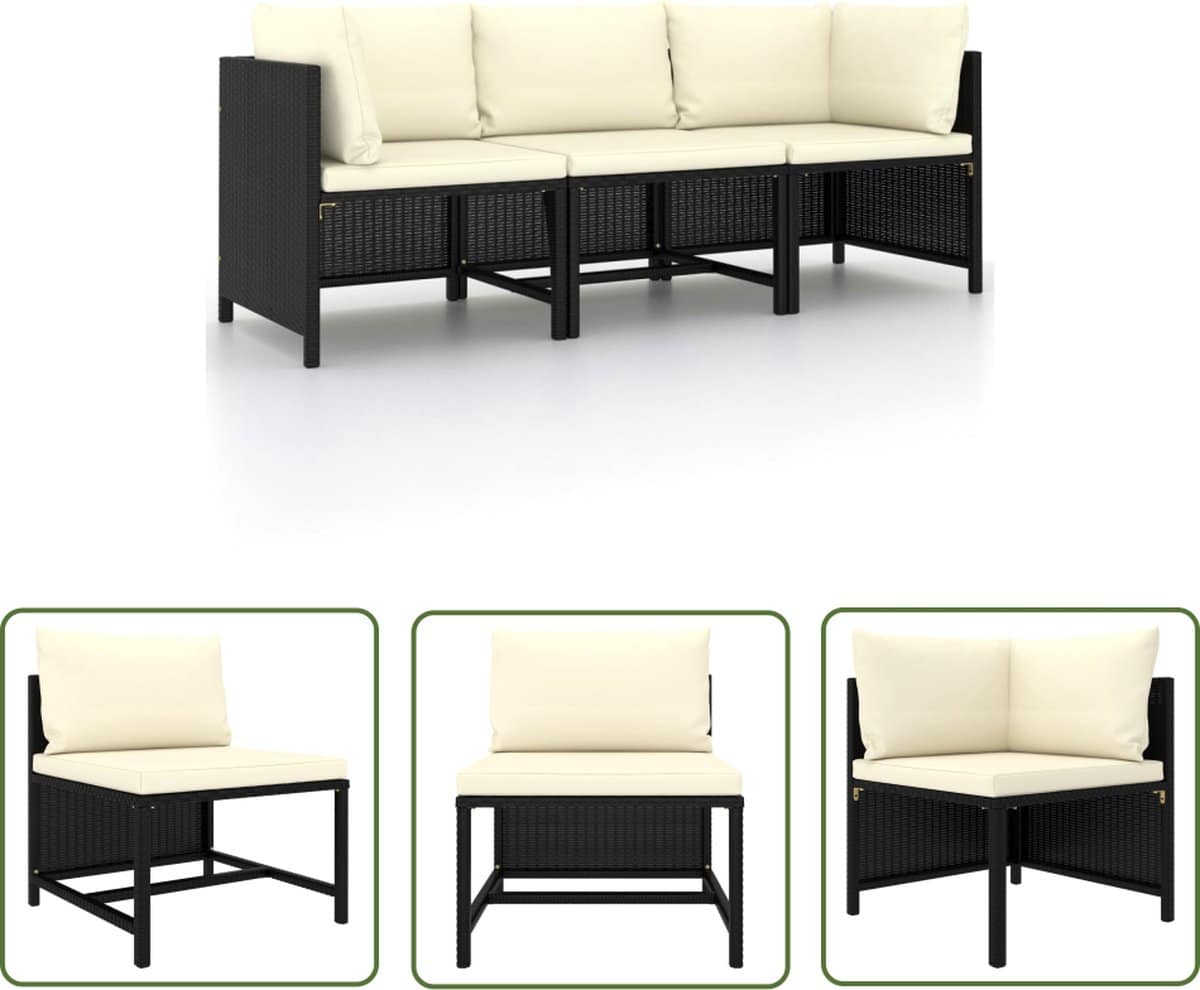 vidaxl lounge bank tuinbank tuinbank 3 zits met kussens