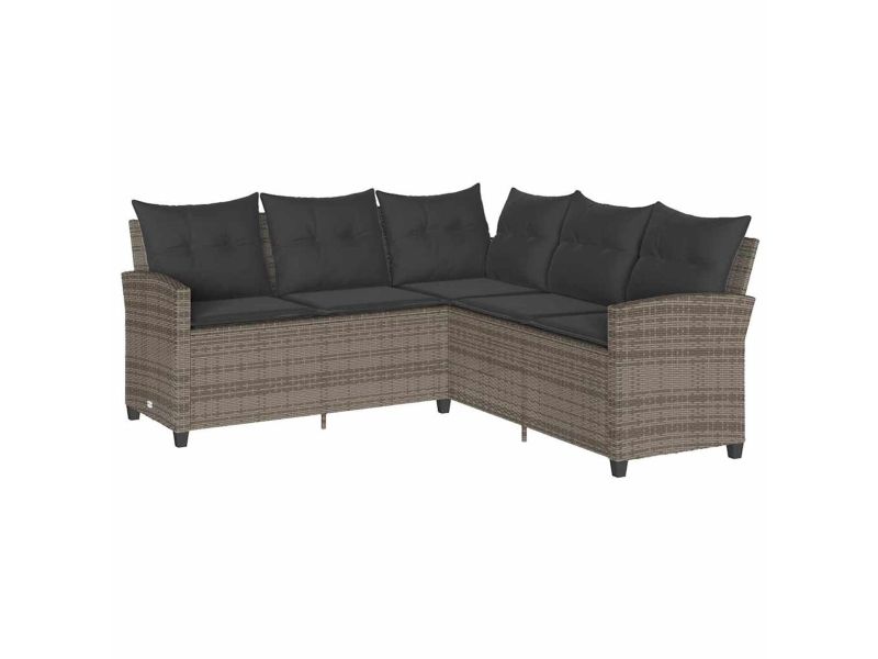 vidaXL - Loungebank - met - kussens - L-vormig