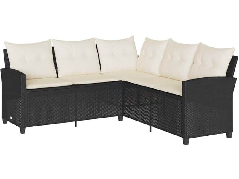 vidaXL - Loungebank - met - kussens - L-vormig