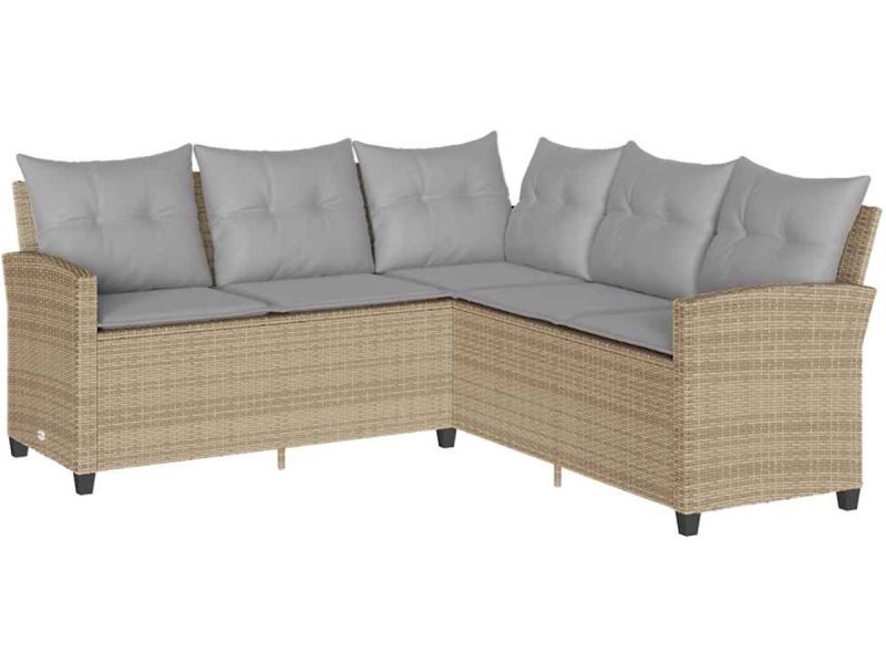 vidaXL - Loungebank - met - kussens - L-vormig