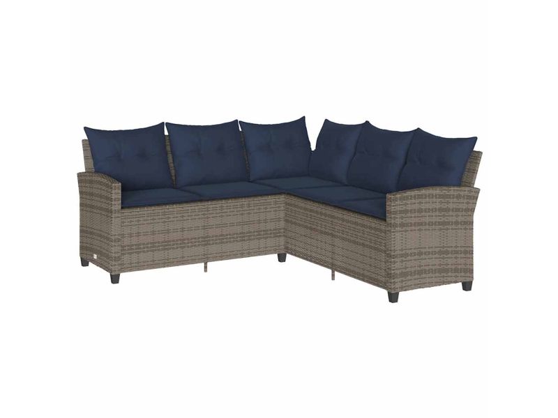 vidaXL - Loungebank - met - kussens - L-vormig