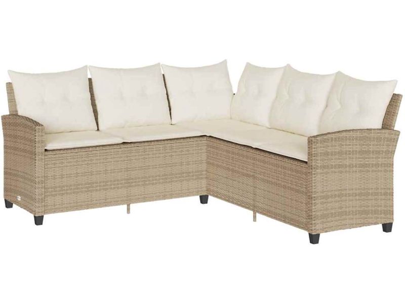 vidaXL - Loungebank - met - kussens - L-vormig