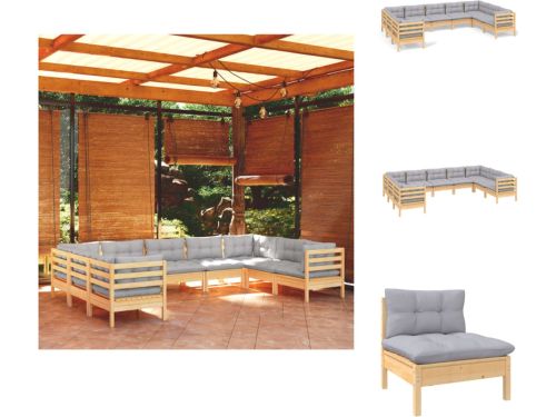 vidaXL loungeset LUCAS - hout - hoek/middenbank 63.5x63.5x62.5 cm