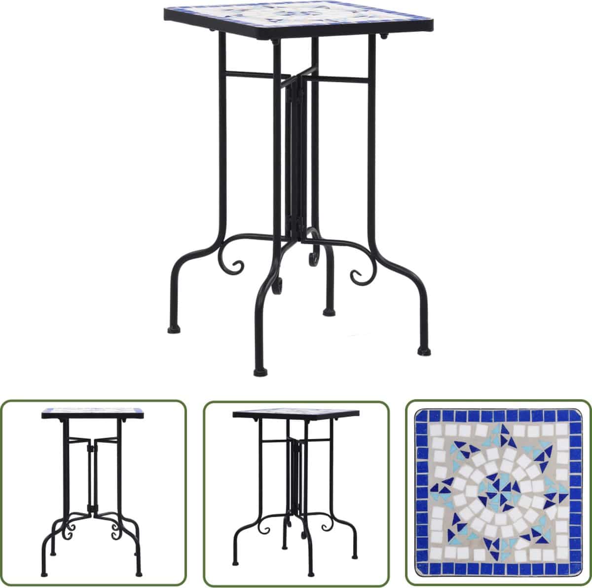 vidaxl mozaiekt bijzettafel bijzettafel mozaïek keramiek blauw en