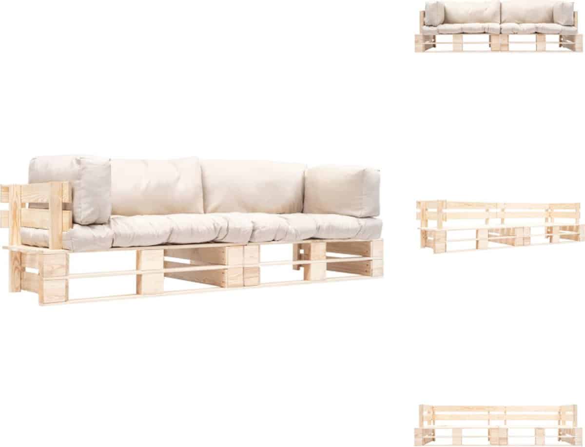 vidaxl pallet bankenset grenenhout 220x66x65 cm zandkleurige