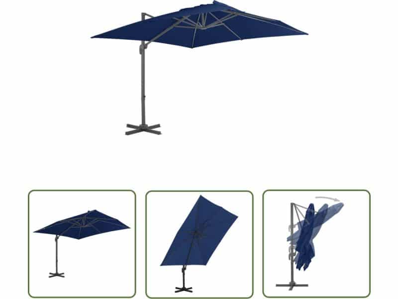 vidaXL Parasol - Zonwering - Zweefparasol met aluminium paal 3x3