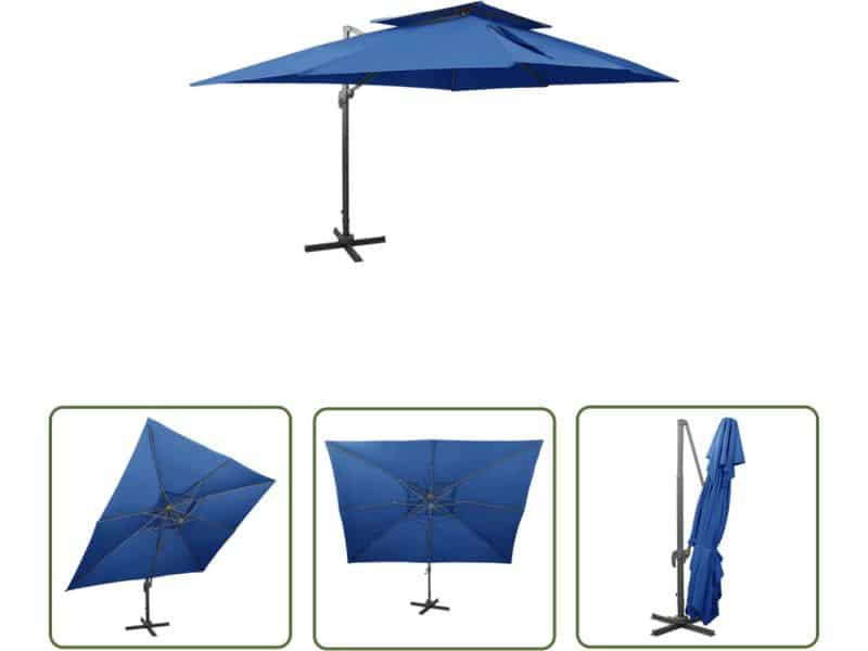 vidaXL Parasol - Zonwering - Zweefparasol met dubbel dak 400x300