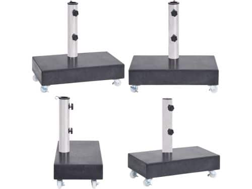 vidaXL Parasolvoet 45x25x8 cm graniet zwart - Parasolvoet - Parasolvoeten