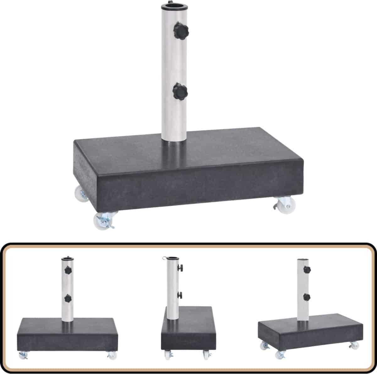 vidaxl parasolvoet graniet zwart 25 kg