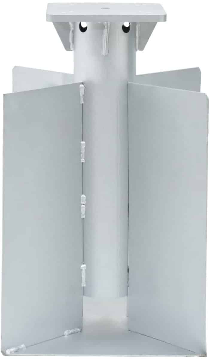 vidaxl parasolvoet voor in de grond 27,5×27,5×45 cm staal zilverkleur