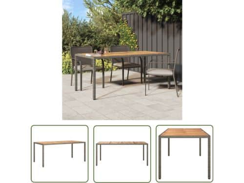 vidaXL Poly Rattan Tafel - Tuin Tafel - Tuintafel 190x90x75