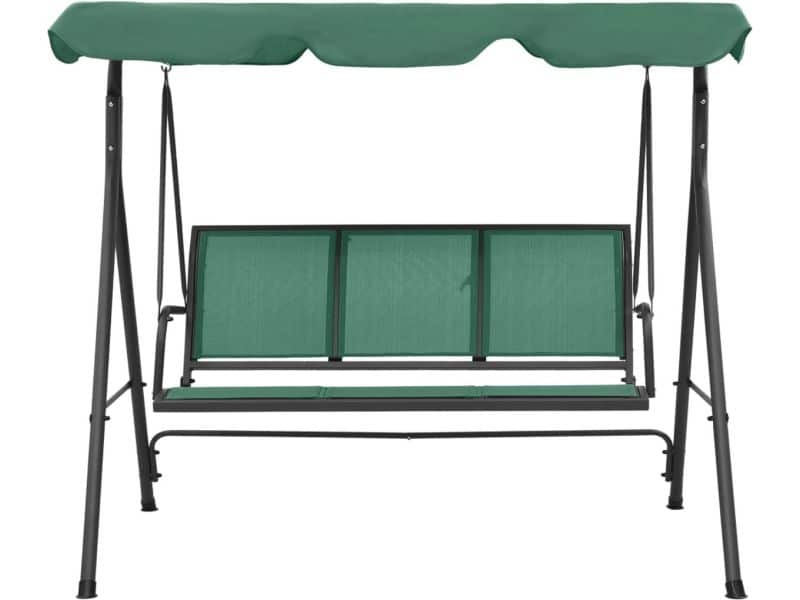 vidaXL Schommelbank 170 cm groen textileen & staal Schommelbank
