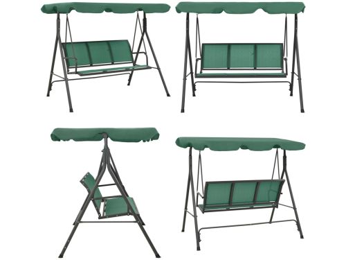 vidaXL Schommelbank 170 cm textileen en staal groen