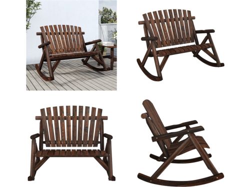 vidaXL Schommelbank 2-zits 123x96x102 cm massief vurenhout - Schommelbank