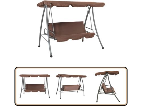 vidaXL Schommelbank - Buiten - Verstelbare Luifel Schommelbank - Tuinset