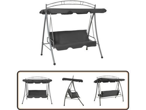 vidaXL Schommelbank - Buiten - Verstelbare Luifel - Staal Schommelbank
