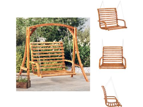 vidaXL schommelbank Gebogen Hout Teakafwerking - 126x92x63 cm - Ergonomische