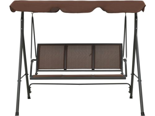 vidaXL Schommelbank met luifel - Koffiekleurig Schommelbank - Tuinset