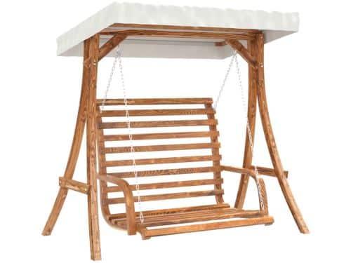 vidaXL - Schommelbank - met - luifel - vurenhout