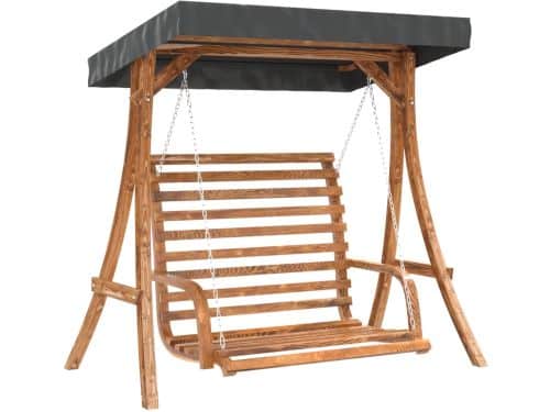 vidaXL - Schommelbank - met - luifel - vurenhout