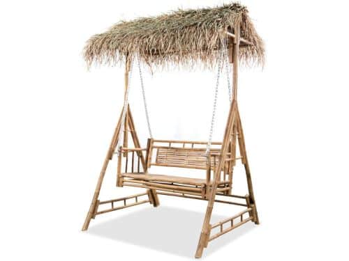 vidaXL - Schommelbank - met - palmbladeren - 2-zits