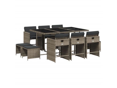 vidaXL Sleutels - Sleutelset - 11-delige Tuinset met kussens poly