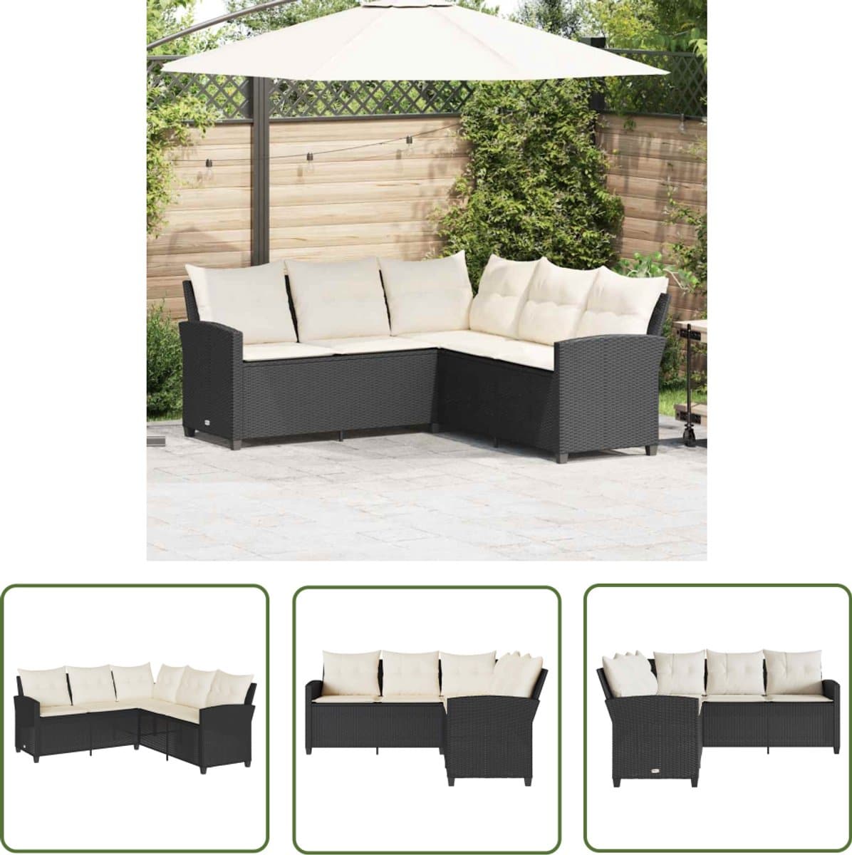 vidaxl sleutelset dynamo meter loungebank met kussens l