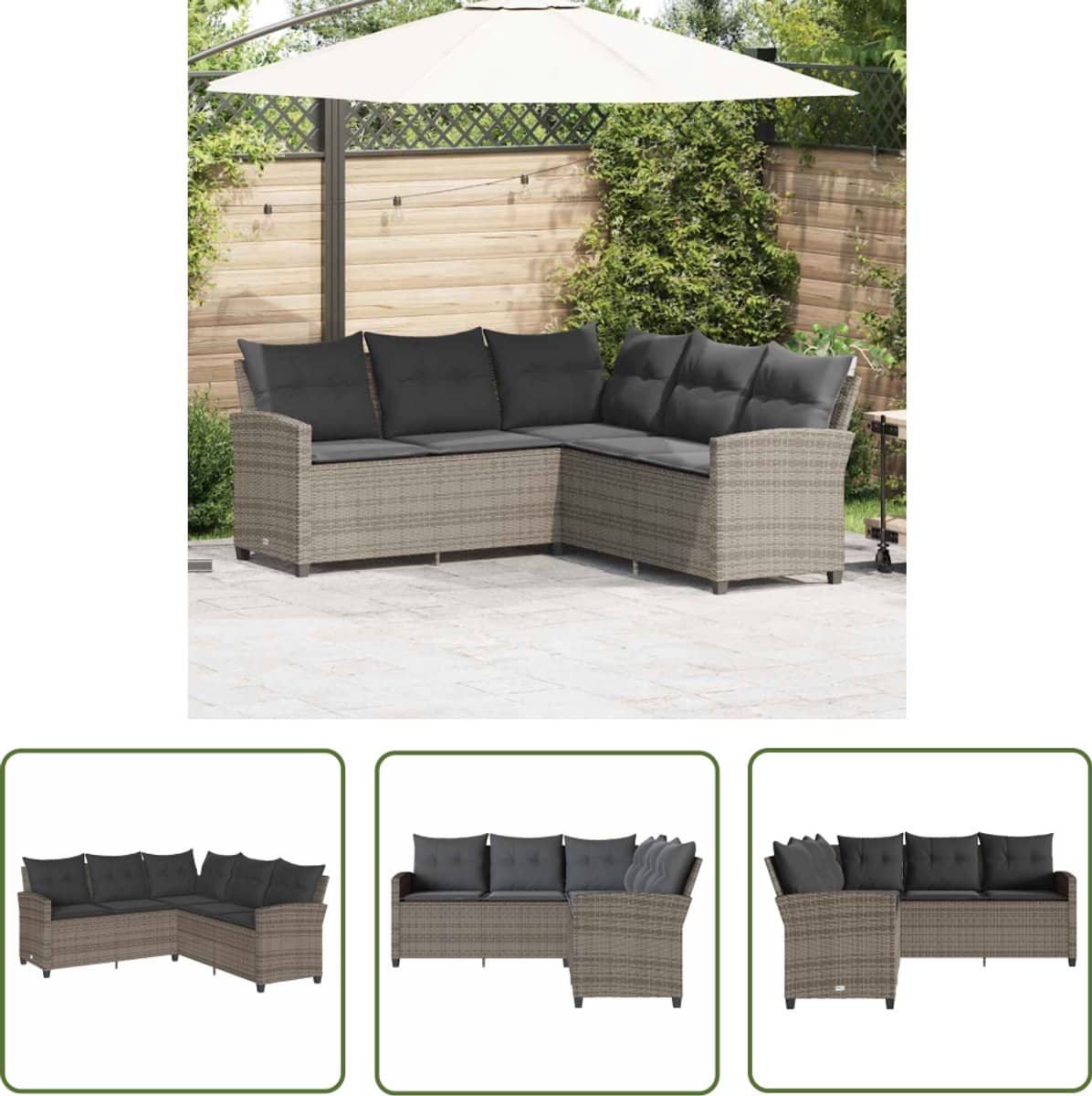 vidaxl sleutelset dynamo meter loungebank met kussens l