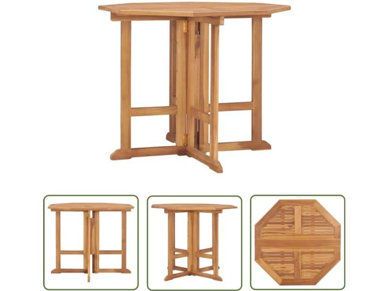 vidaXL Teak Hout - Tuin Tafel - Tuintafel inklapbaar 90x90x75