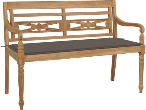 vidaXL Teak Hout - Tuinbank - Bank Batavia met taupe