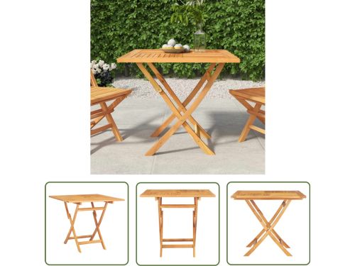 vidaXL Teak Houten Tafel - Tuin Tafel - Tuintafel inklapbaar