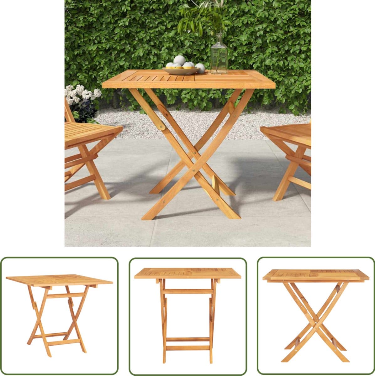 vidaxl teak houten tafel tuin tafel tuintafel inklapbaar